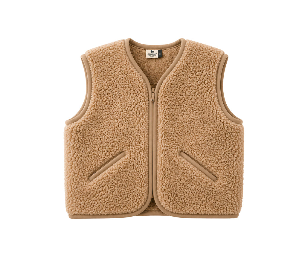 Alwero - Bodywarmer "POS" Junior, Tan, ultra light, Biowolle