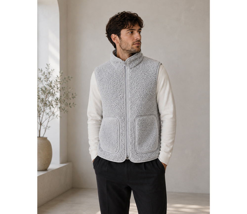 Alwero - Bodywarmer RUDI Adult, SILVER, Biowolle ultra light