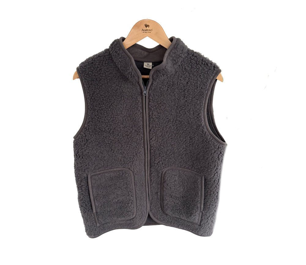 Alwero - Bodywarmer RUDI Adult, Anthrazit, Biowolle ultra light