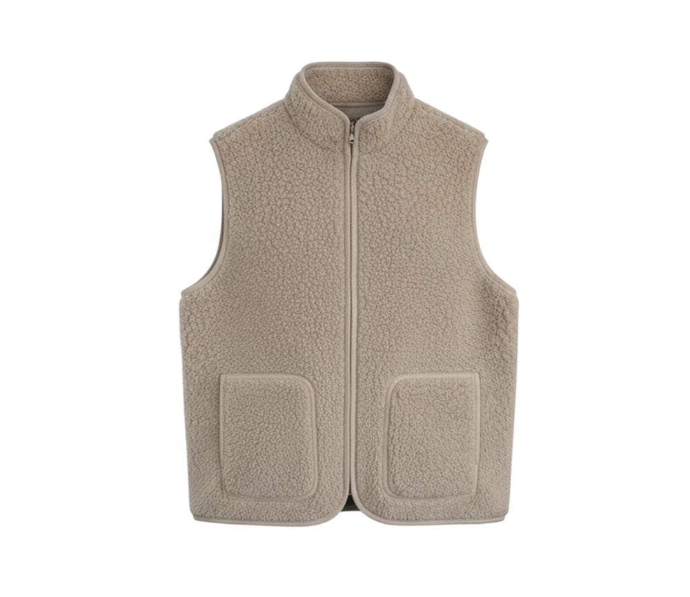 Alwero - Bodywarmer RUDI Adult, Sand Brown, Biowolle ultra light