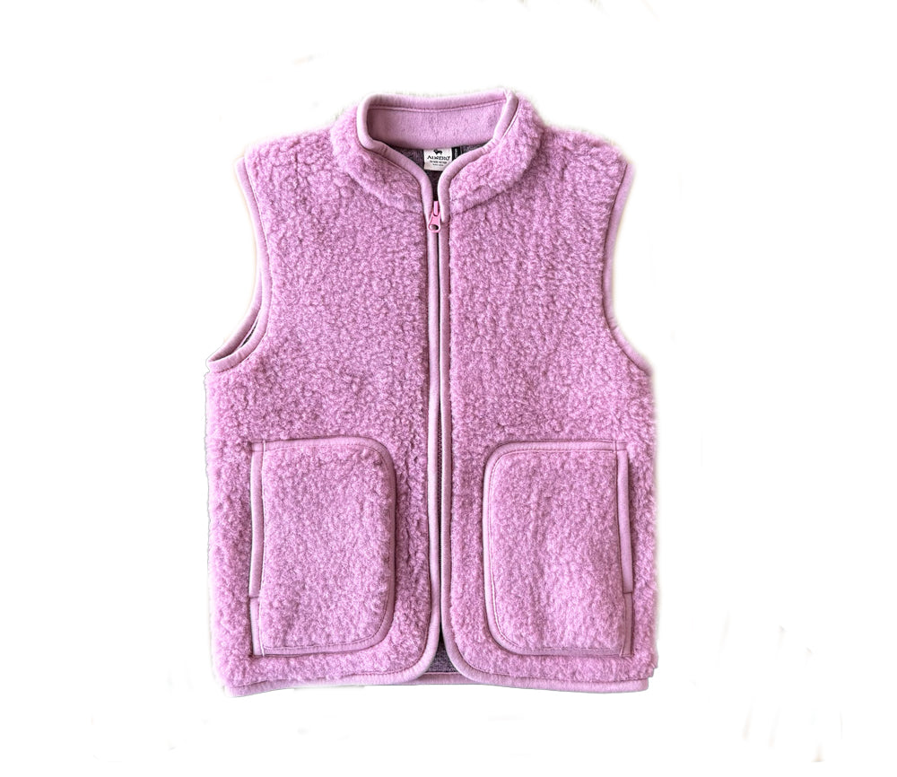 Alwero - Bodywarmer RUDI Junior, Venetian Pink, Biowolle ultra light