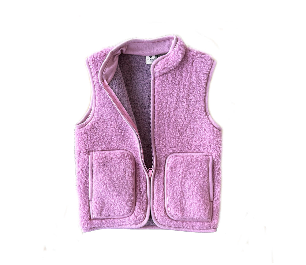 Alwero - Bodywarmer RUDI Junior, Venetian Pink, Biowolle ultra light