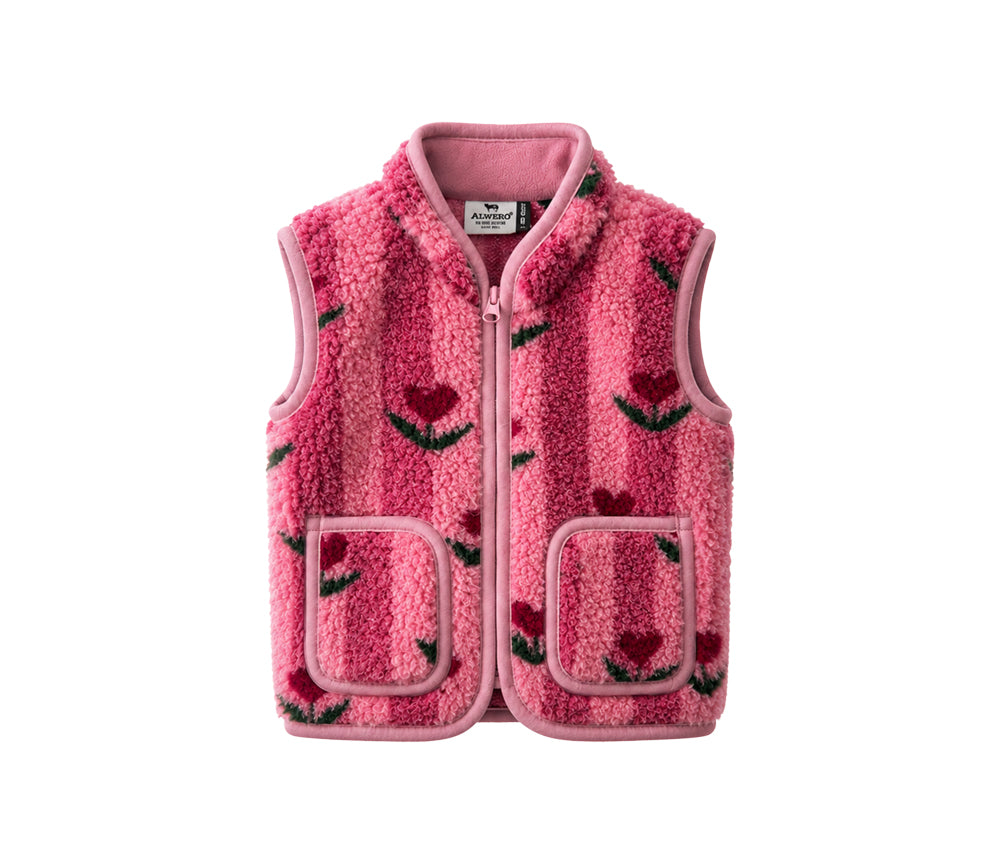 Alwero - Bodywarmer RUDI Junior, CHERRY, Biowolle ultra light