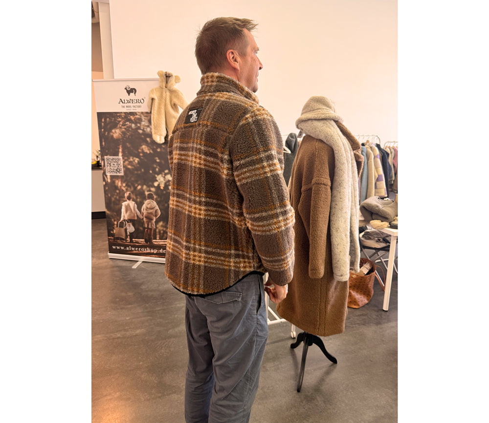 Alwero - Jacke SHERPA, SCOTCH COLD BROWN, MEN, Biowolle, ultra leicht