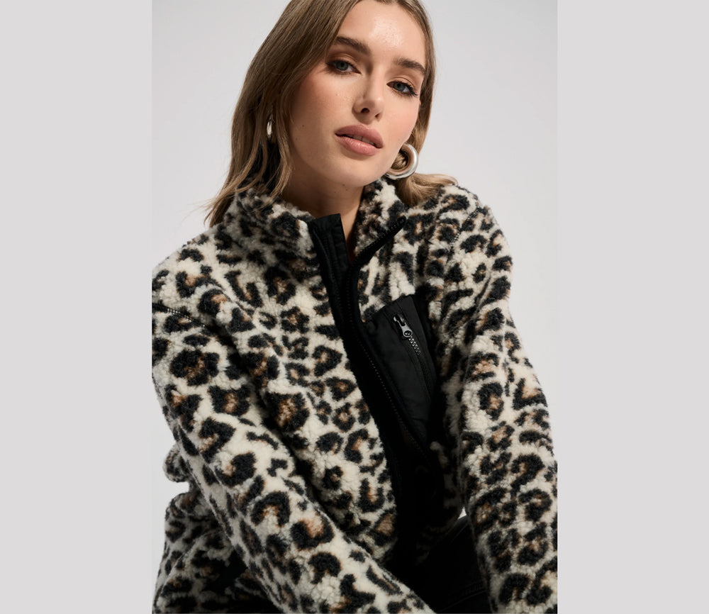 Alwero - Jacke SHERPA, LEO WHITE, Biowolle, ultra leicht