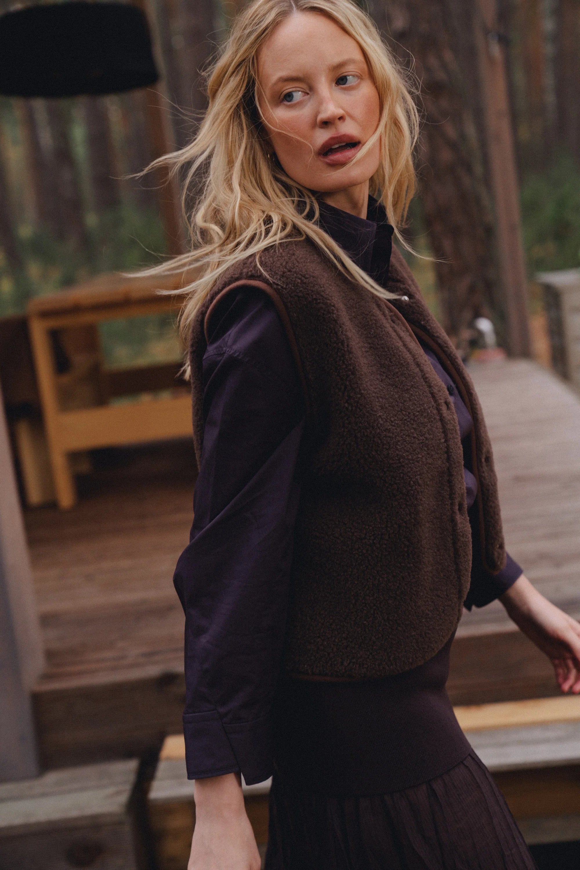 Alwero - Bodywarmer "TYB" ADULT, CHOCOLATE MARTINI, Merinowolle, ultra light