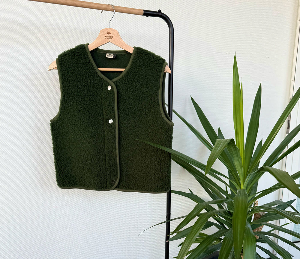 Alwero - Bodywarmer "TYB" ADULT, Biowolle, DARK GREEN, ultra light