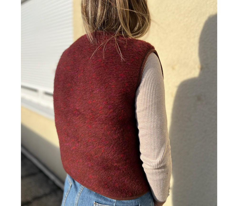 Alwero - Weste "POS" Adult, Biowolle, RED MULTI DOTS, ultra light