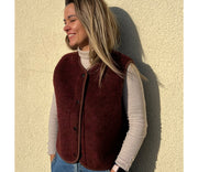 Alwero - Bodywarmer "TYB" ADULT, Biowolle, RED MULTI DOTS, ultra light