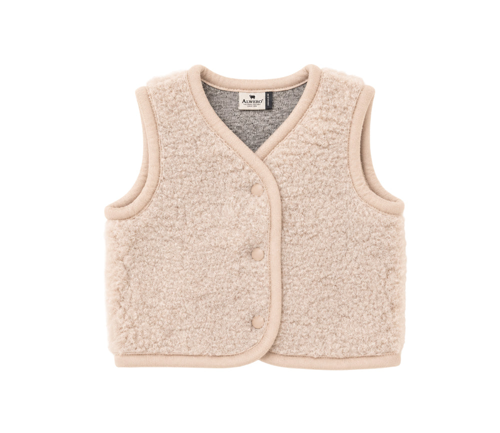 Alwero - Bodywarmer "TYB" BABY, SAND BROWN, Merinowolle, ultra light