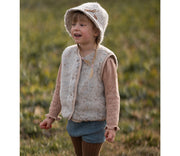 Alwero - Bodywarmer "TYB" Junior, Biowolle, BEIGE MULTI DOTS, ultra light