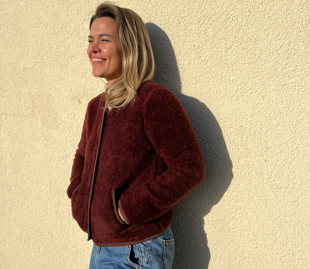 Alwero - Jacke "TYBS" Adult, Red Multi Dots, Biowolle Ultra Light