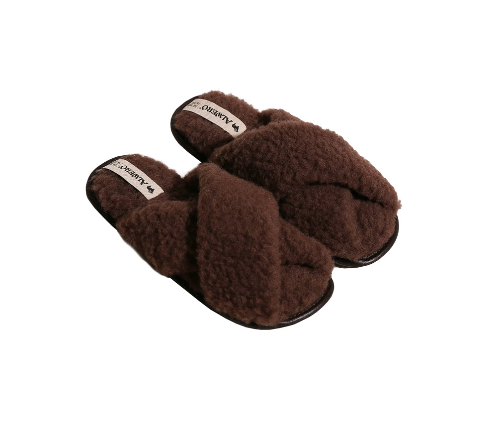 Alwero - Hausschuhe Flip-Flop, TWENN X, Chocolate Martini, Biowolle