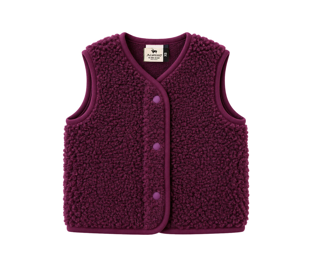 Alwero - Bodywarmer "TYB" Junior, CHERRY LIQUEUR, Merinowolle, ultra light