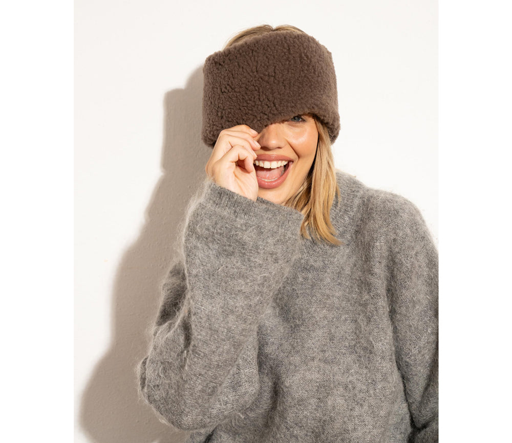 Alwero - Stirnband / Halswärmer VOVO, CHOCOLATE MARTINI, Biowolle, ultra light