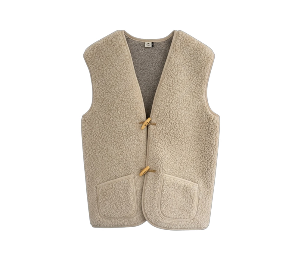 Alwero - Bodywarmer "Alpen 3.0" Adult, Biowolle, Sand Brown, ultra light