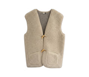 Alwero - Bodywarmer "Alpen 3.0" Adult, Biowolle, Sand Brown, ultra light