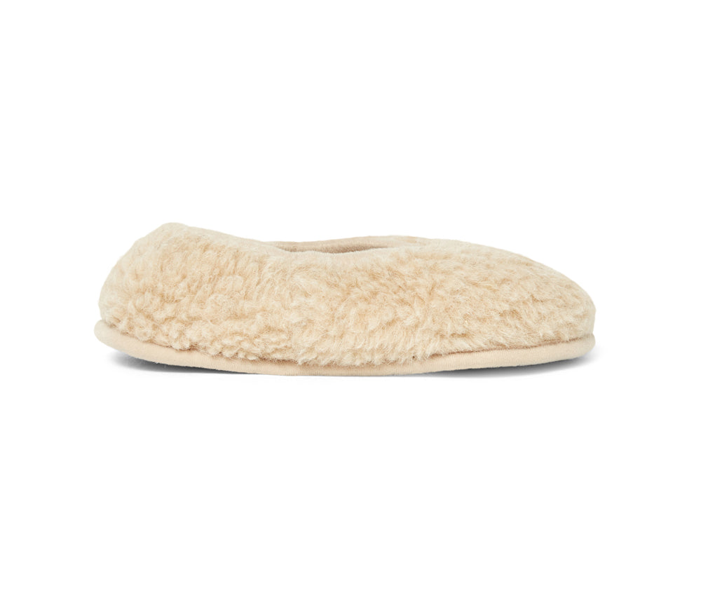 Alwero - Hausschuhe, Ballerina Adult, Beige, Biowolle