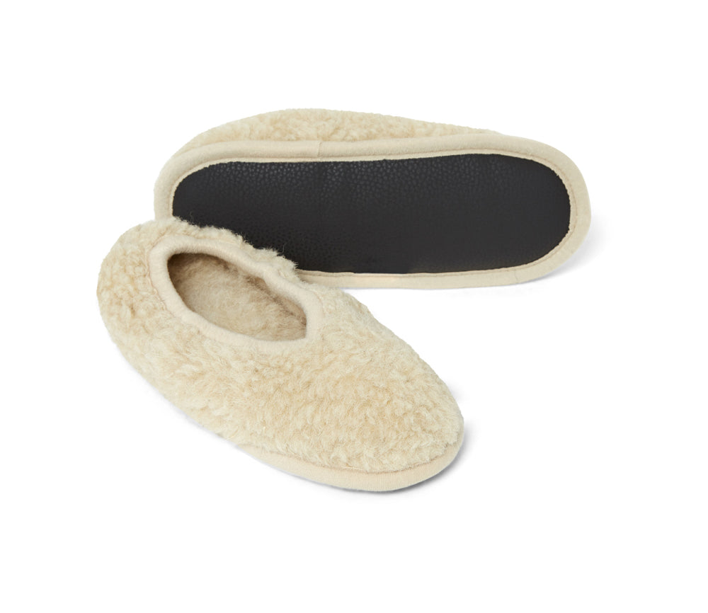 Alwero - Hausschuhe, Ballerina ADULT, NATURAL, Biowolle