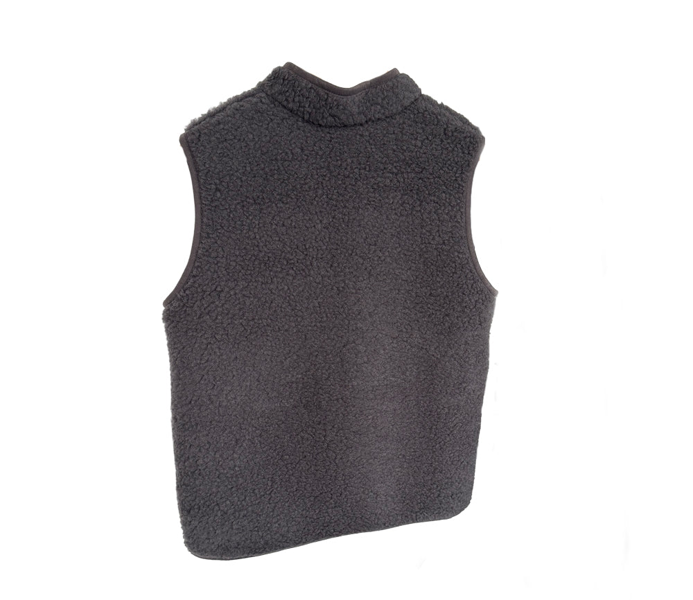 Alwero - Bodywarmer RUDI Adult, Anthrazit, Biowolle ultra light