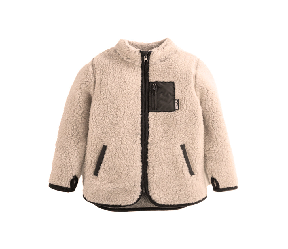 Alwero - Jacke SHERPA Jr., Sand Brown, Biowolle, ultra leicht
