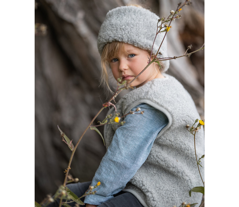 Alwero - Bodywarmer "TYB" Junior, Biowolle, Silver, ultra light