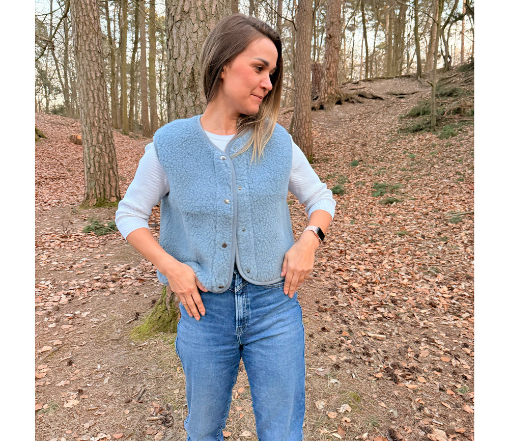 Alwero - Weste "TYB" Adult, Biowolle, Icy Blue
