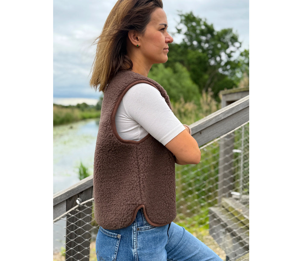 Alwero - Weste "ALF ZIP" Adult, CHOCO MARTINI, Merinowolle