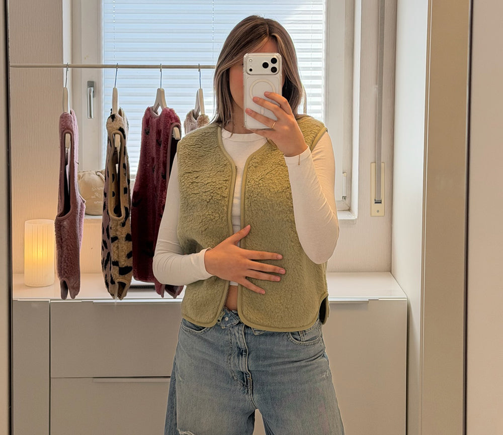 Alwero - Weste "ALF ZIP" Adult, PISTACHIO, Merinowolle
