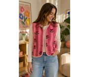 Alwero - Weste "ALF ZIP" Adult, CHERRY, Merinowolle
