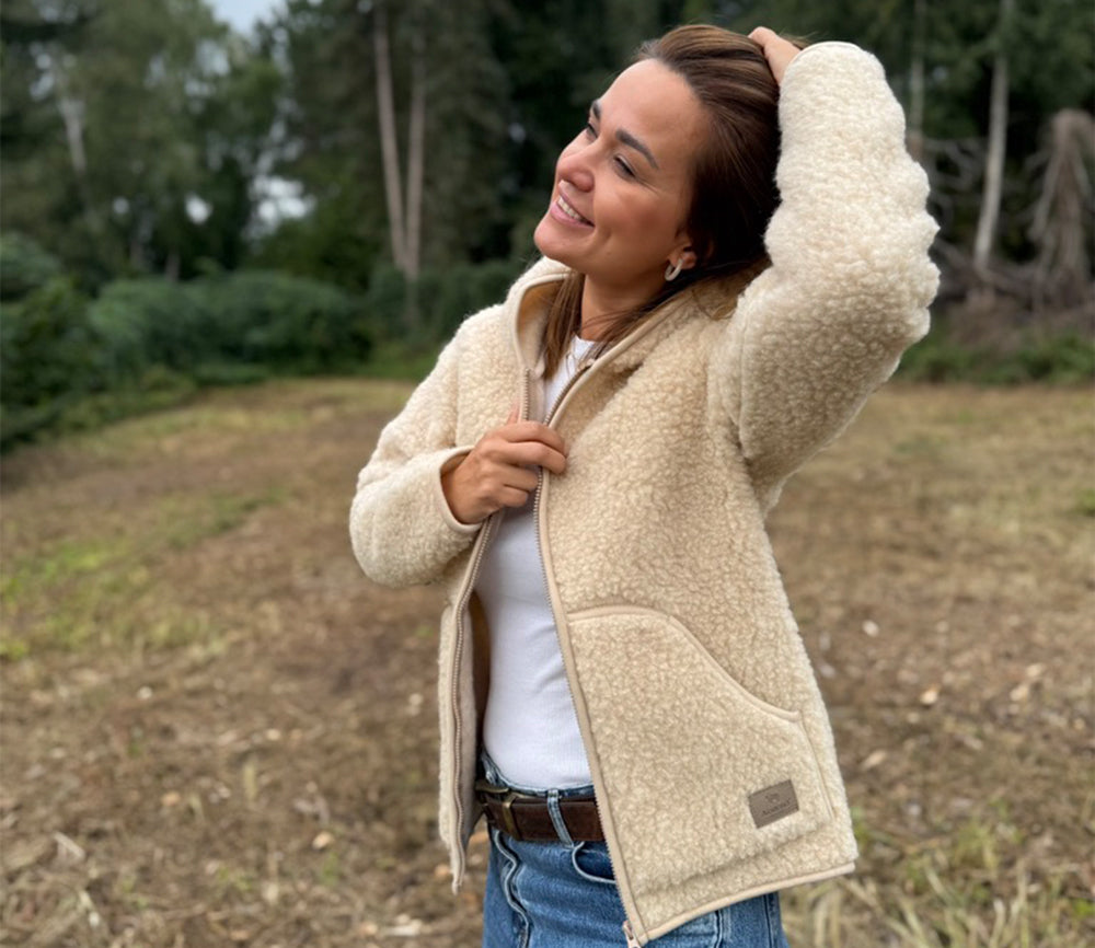 Alwero - Jacke "ALASKEN" Adult, BEIGE, Biowolle Ultra Light