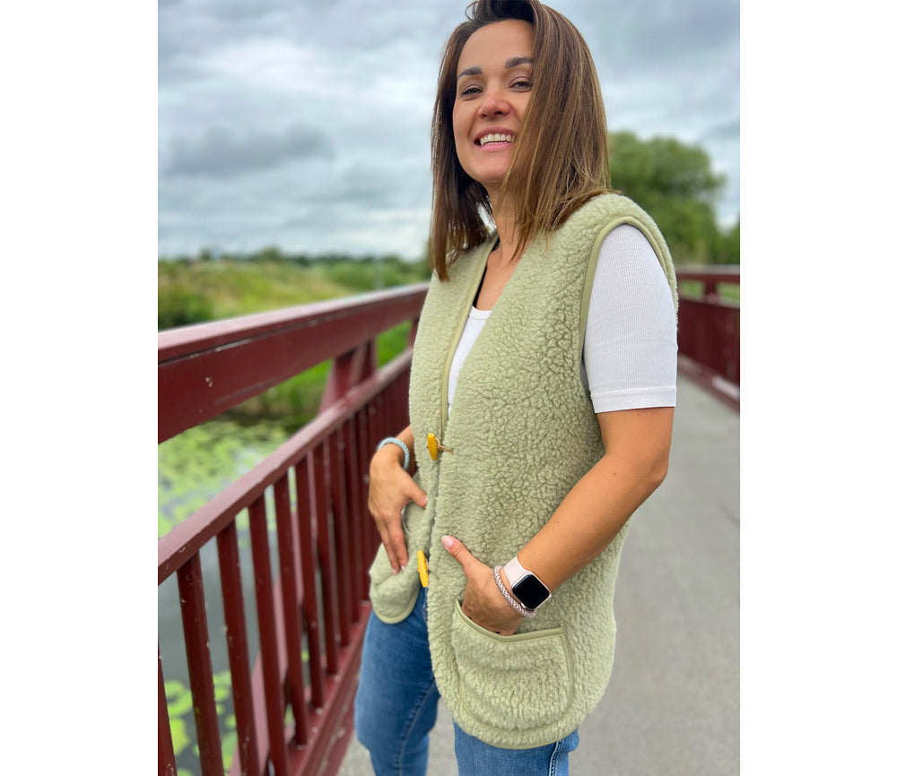 Alwero - Bodywarmer "Alpen 3.0" Adult, Biowolle, Pistachio, ultra light