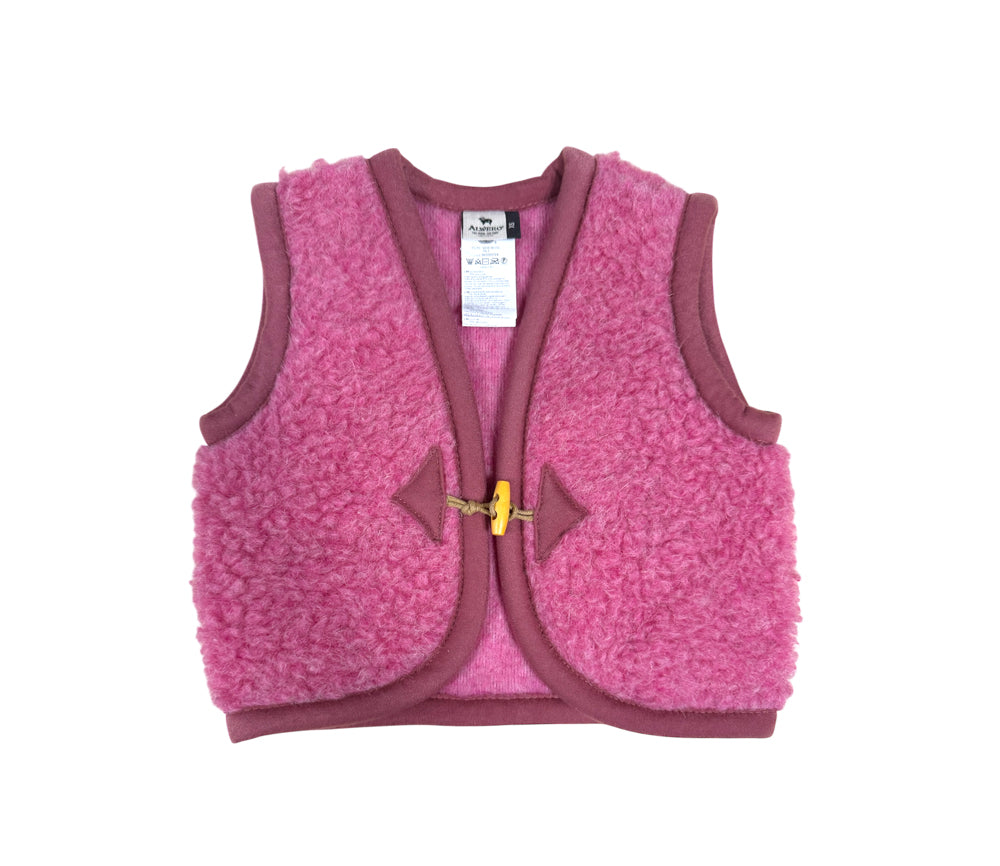 Alwero - Bodywarmer Alpen Junior, Biowolle, PINK (limited edition)