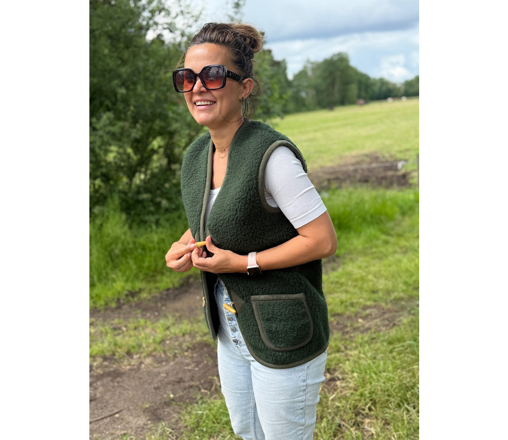 Alwero - Bodywarmer "Alpen" Adult, Biowolle, PINE GREEN