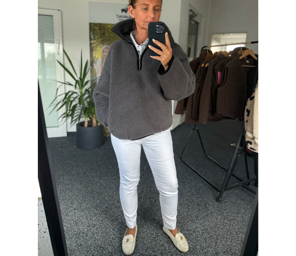 Alwero - Sweater BEL, Oversize ANTHRACITE, Biowolle, ULTRA LIGHT