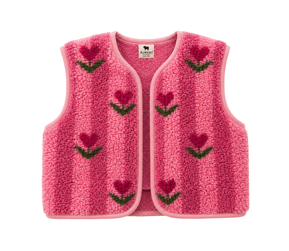 Alwero - Weste "CAMINO" Adult, CHERRY, Biowolle Ultra Light