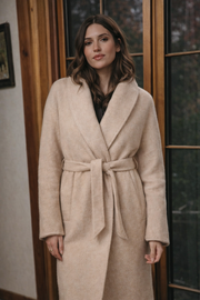 Alwero - Wollmantel Woman "DANIELLE", Biowolle, BEIGE
