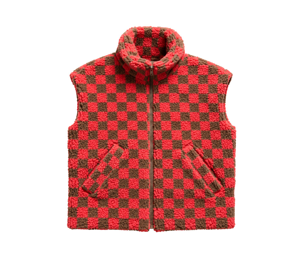 Alwero - Vest "HEL" Adult, Coral/Camello, Organic Wool Ultra Light