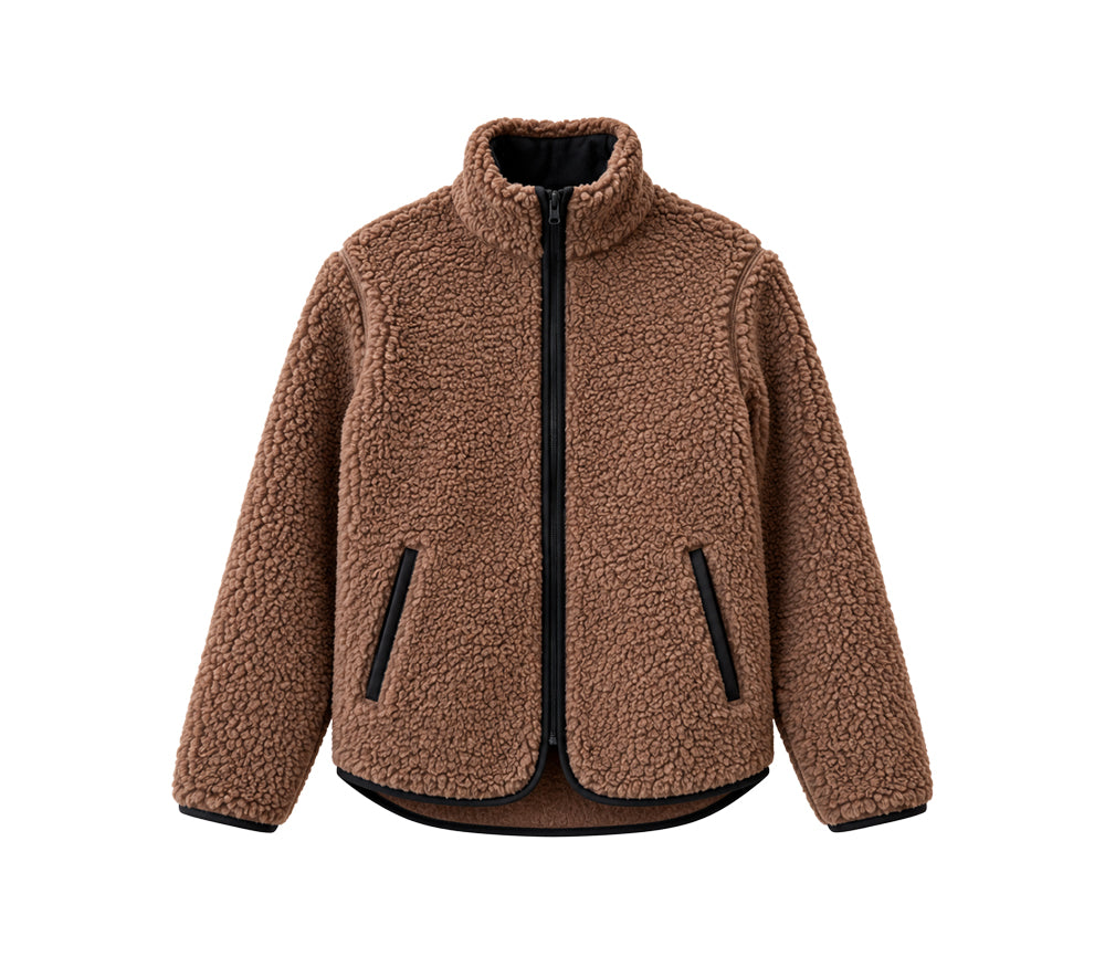 Alwero - Teddy Jacke Women, "Leo", Brown, Biowolle