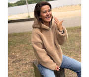 Alwero - Jacke mit Kapuze "KUFA" Adult, Biowolle, Tan, ultra light