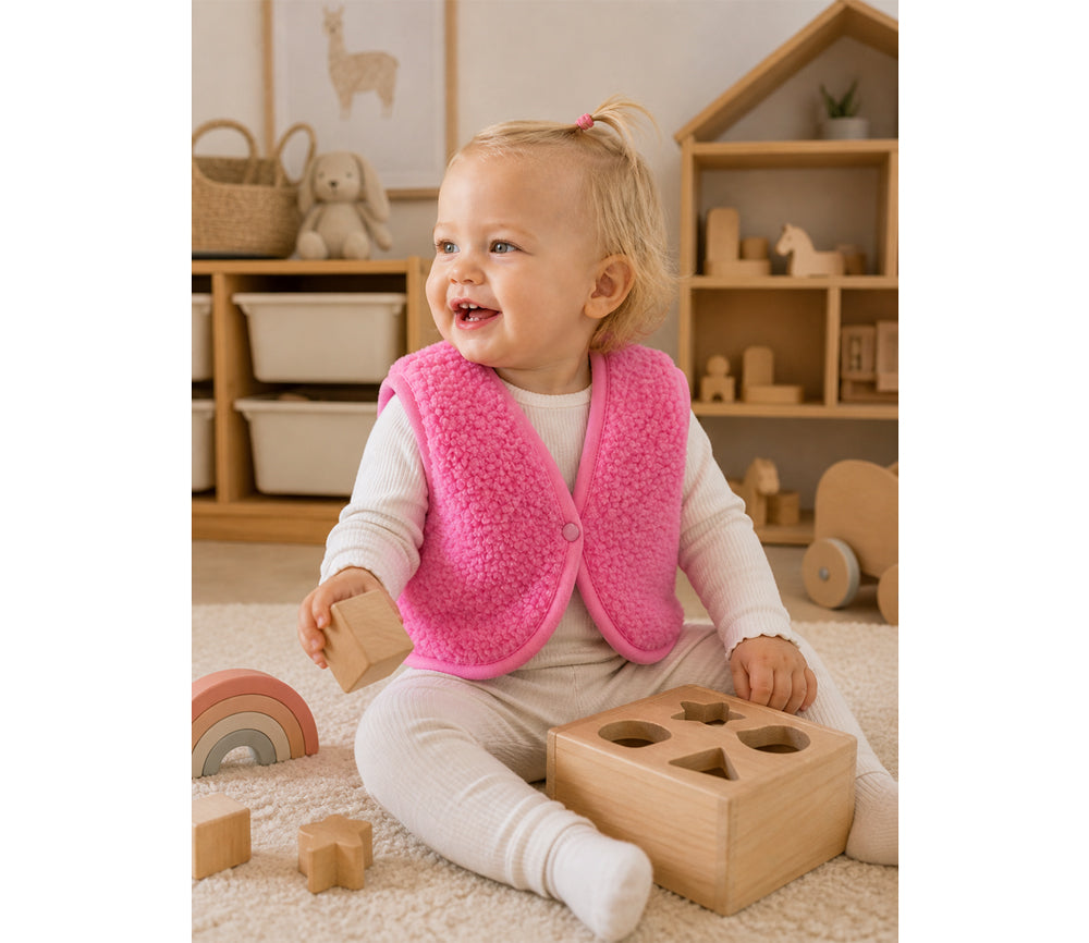Alwero - Bodywarmer "LULU" Junior, BUBBLE GUM, Merinowolle, ultra light - LIMITED EDITION