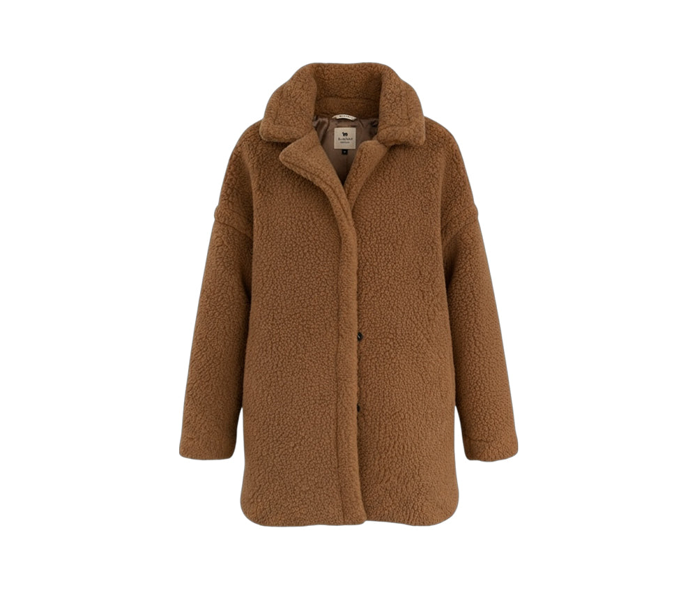 Alwero - Mantel "TEDDY MID" Adult, TEDDY BROWN, Biowolle Ultra Light