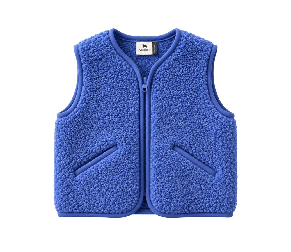 Alwero - Bodywarmer "POS" Junior, BlueBlue, ultra light, Merinowolle