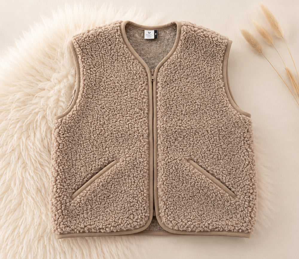 Alwero - Weste "POS" Adult, Biowolle, TAN, ultra light