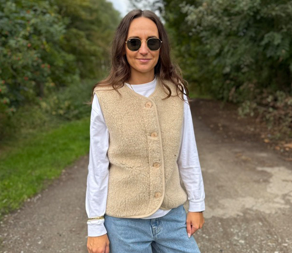 Alwero - Bodywarmer "PO" Adult, Biowolle, SAND BROWN, ultra light