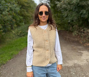 Alwero - Bodywarmer "PO" Adult, Biowolle, SAND BROWN, ultra light