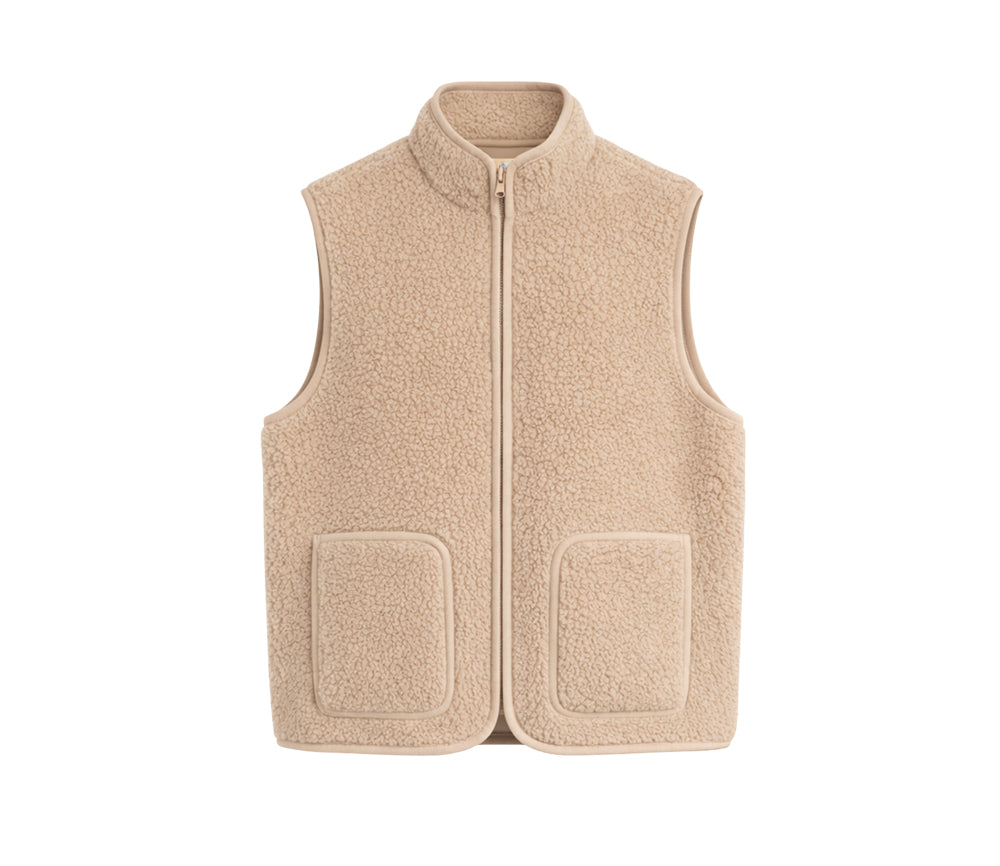 Alwero - Bodywarmer RUDI Adult, Sand Brown, Biowolle ultra light