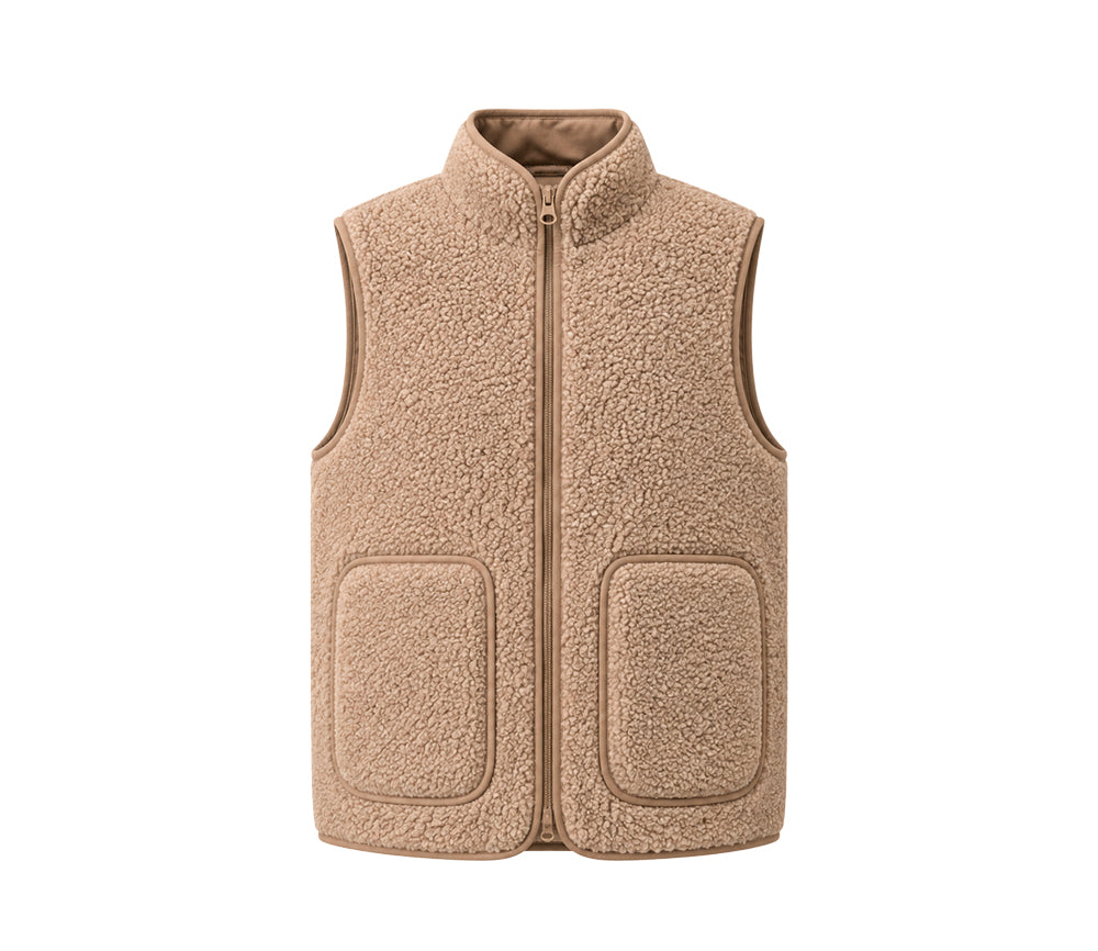 Alwero - Bodywarmer RUDI Adult, Tan, Organic Wool Ultra Light