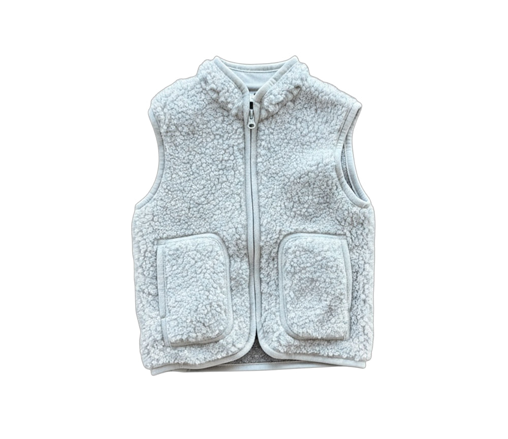 Alwero - Bodywarmer RUDI Junior, Silver, Biowolle