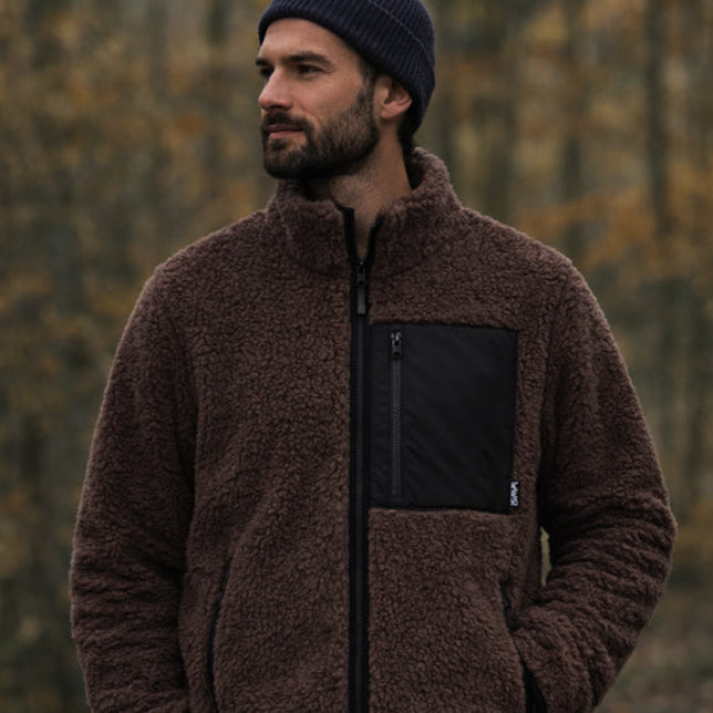 Alwero - Jacke SHERPA, CHOCOLATE MARTINI, MEN, Biowolle, ultra leicht